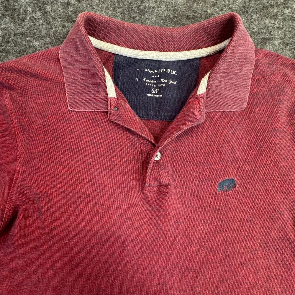 Banana Republic Polo Shirt‎ Mens S Red New Birdseye Short Sleeve Elephant Logo